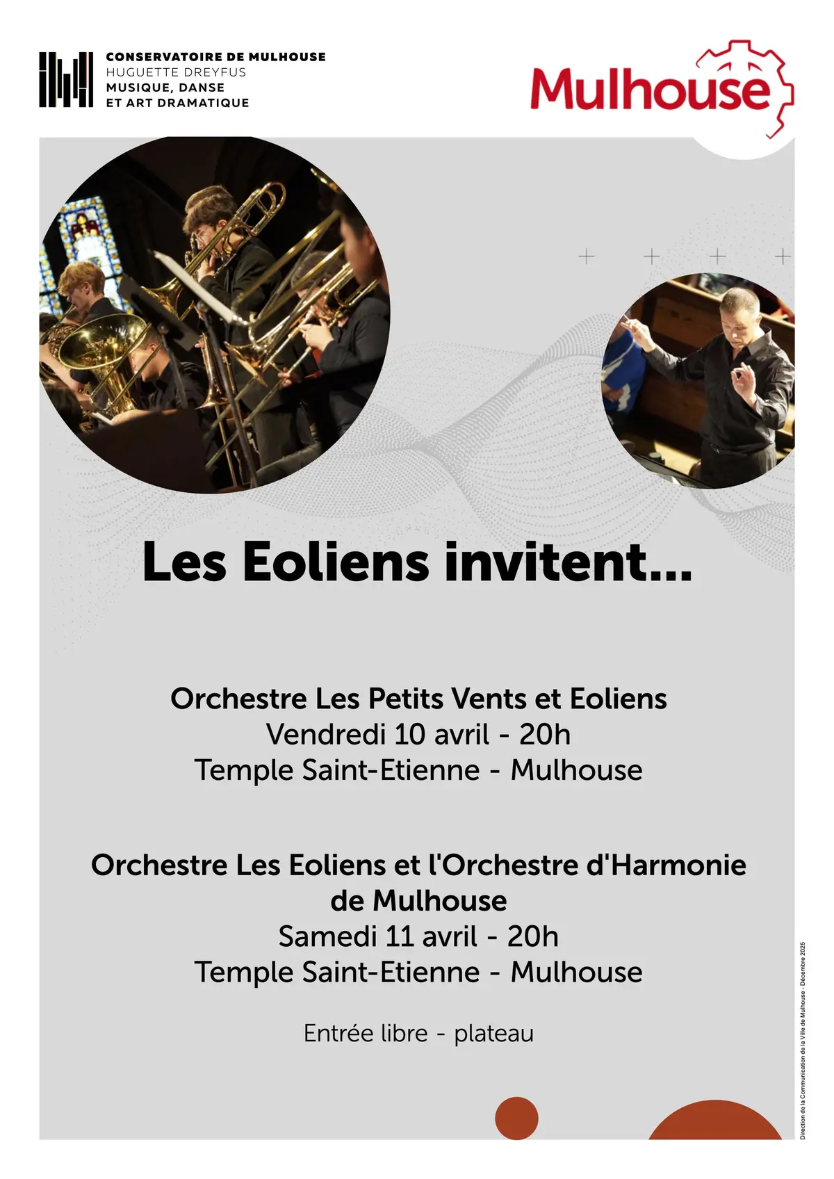 2 concerts - Par le Conservatoire de Mulhouse - Au temple Saint-Etienne
