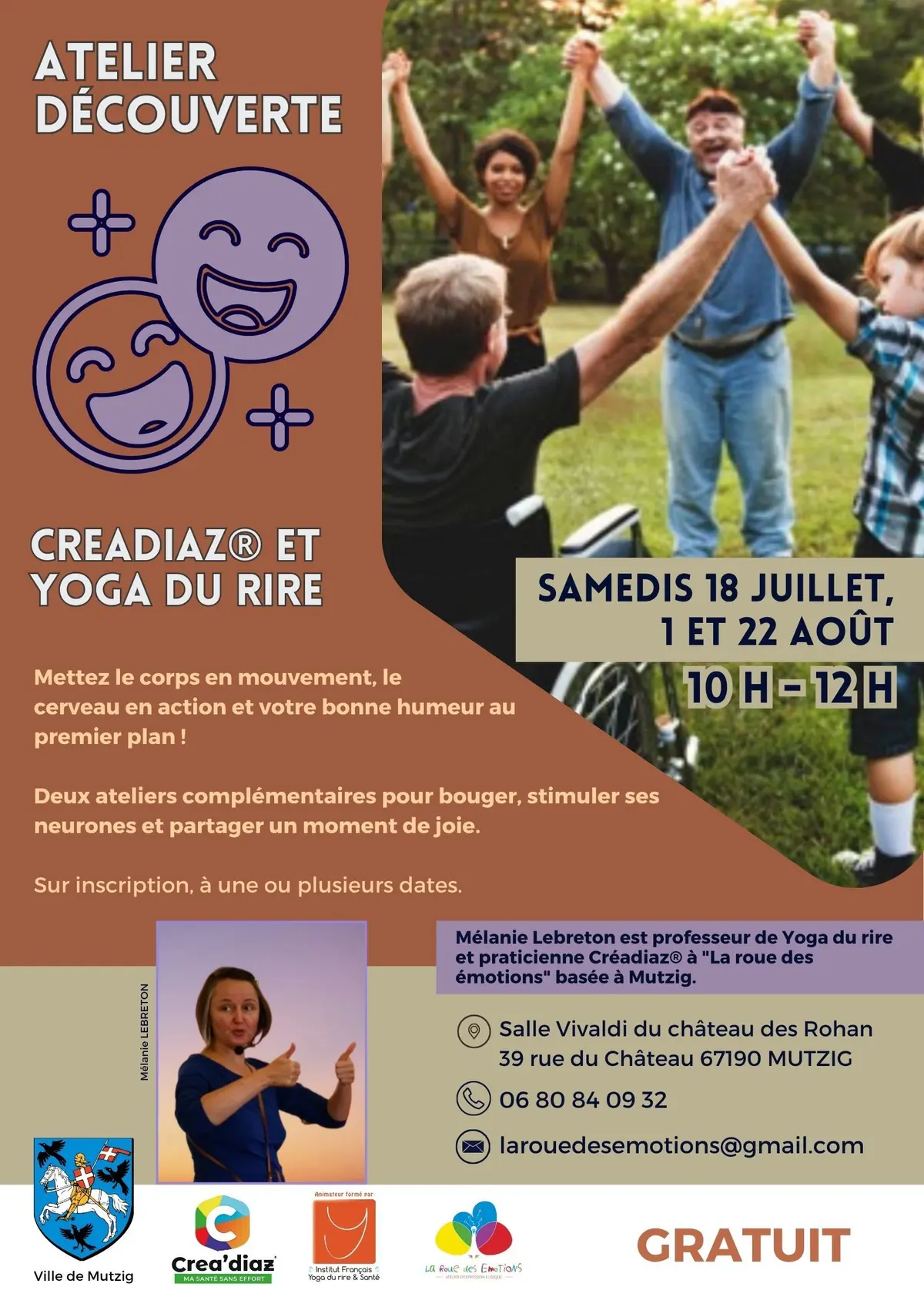 Ateliers découvertes CREADIAZ® et Yoga du rire