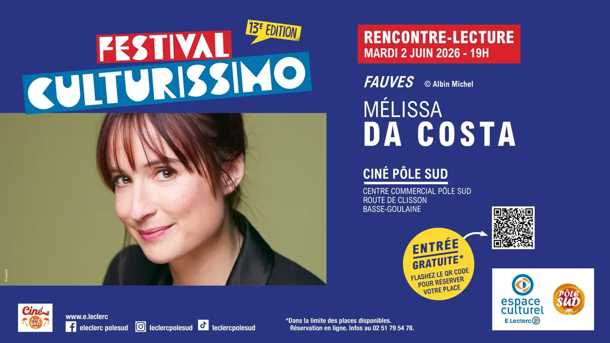 Festival Culturissimo - Rencontre-Lecture de Mélissa Da Costa 
