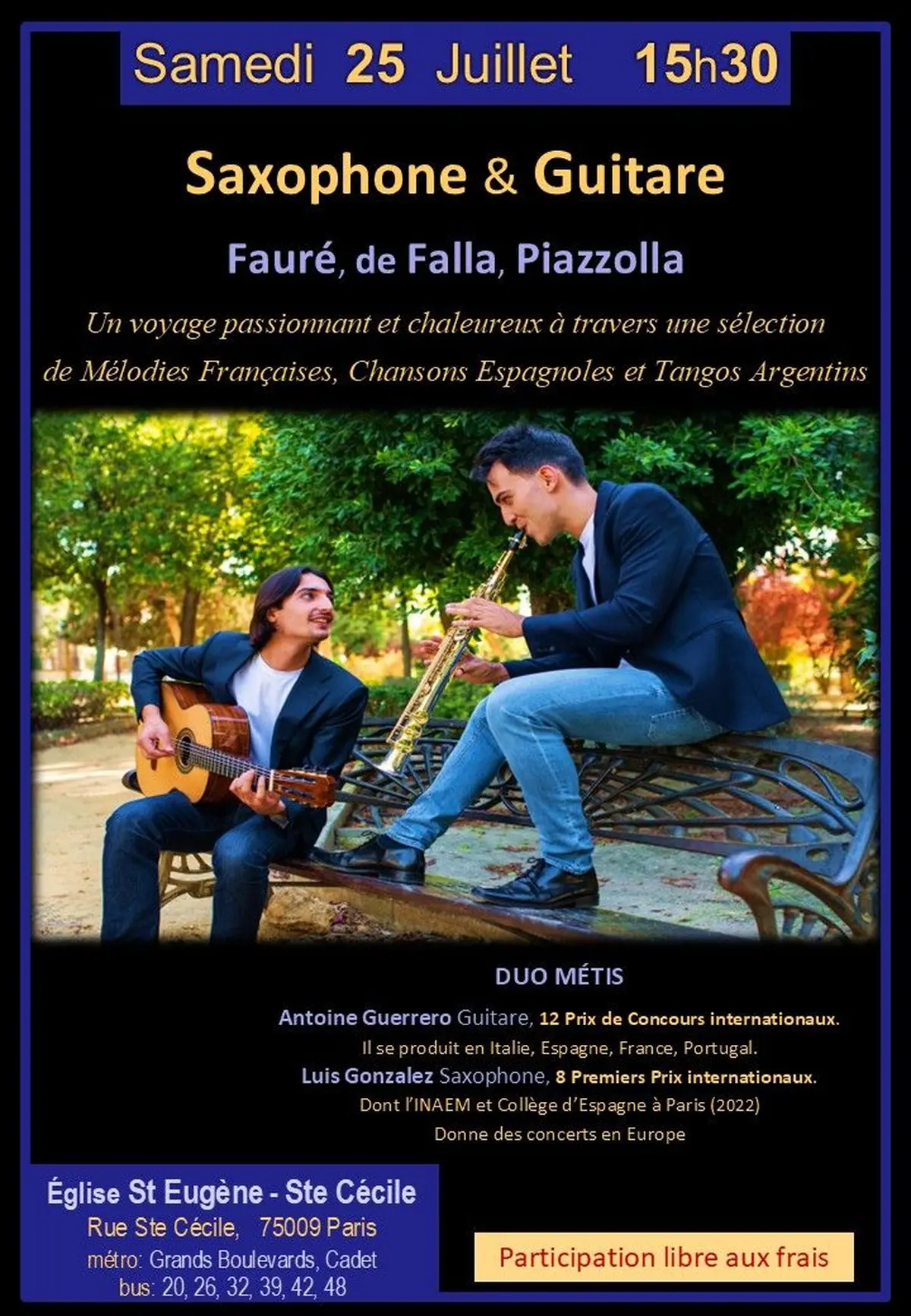      Saxophone & Guitare : Mélodies et Danses