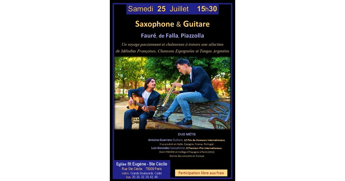 Saxophone & Guitare : Mélodies et Danses