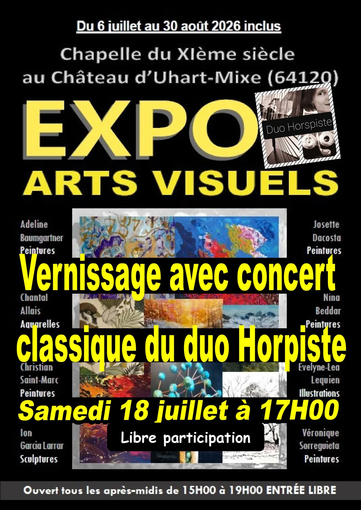 Concert/vernissage à la Chapelle du château d'Uhart-Mixe