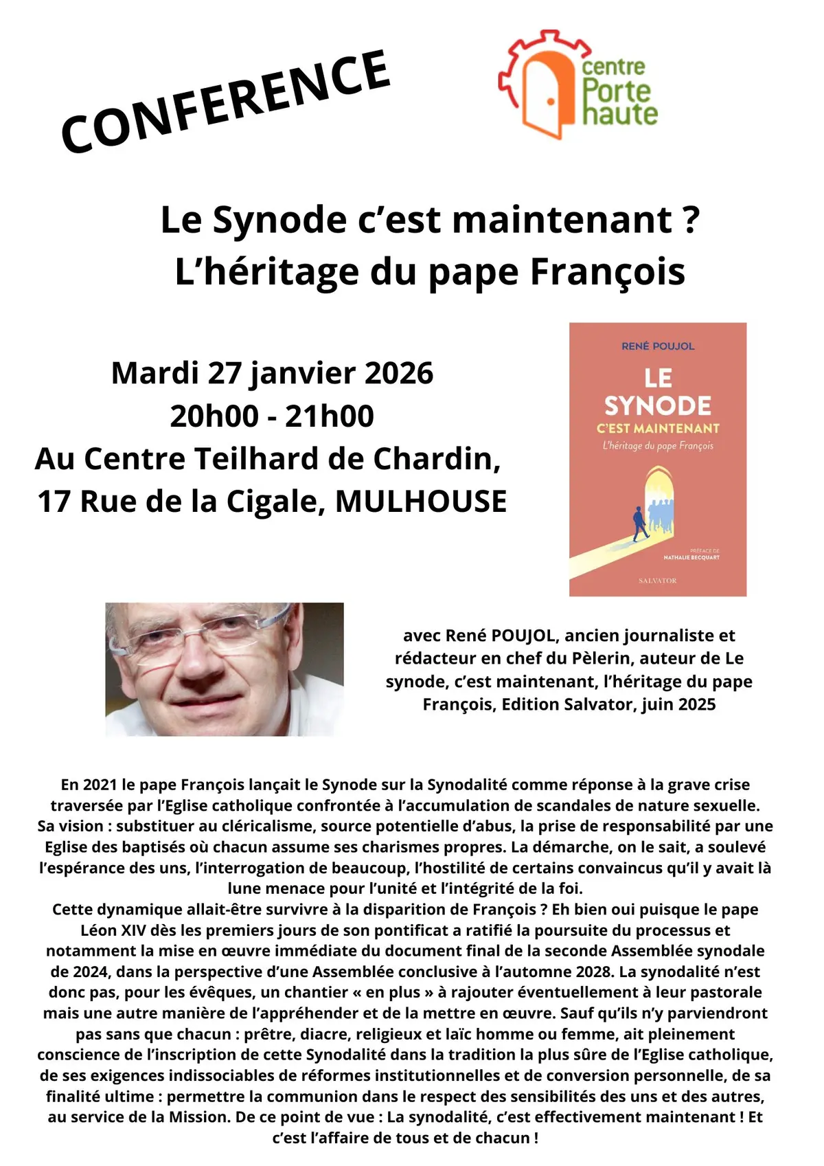 Le Synode c'est maintenant ? L'héritage du pape François - Avec René POUJOL