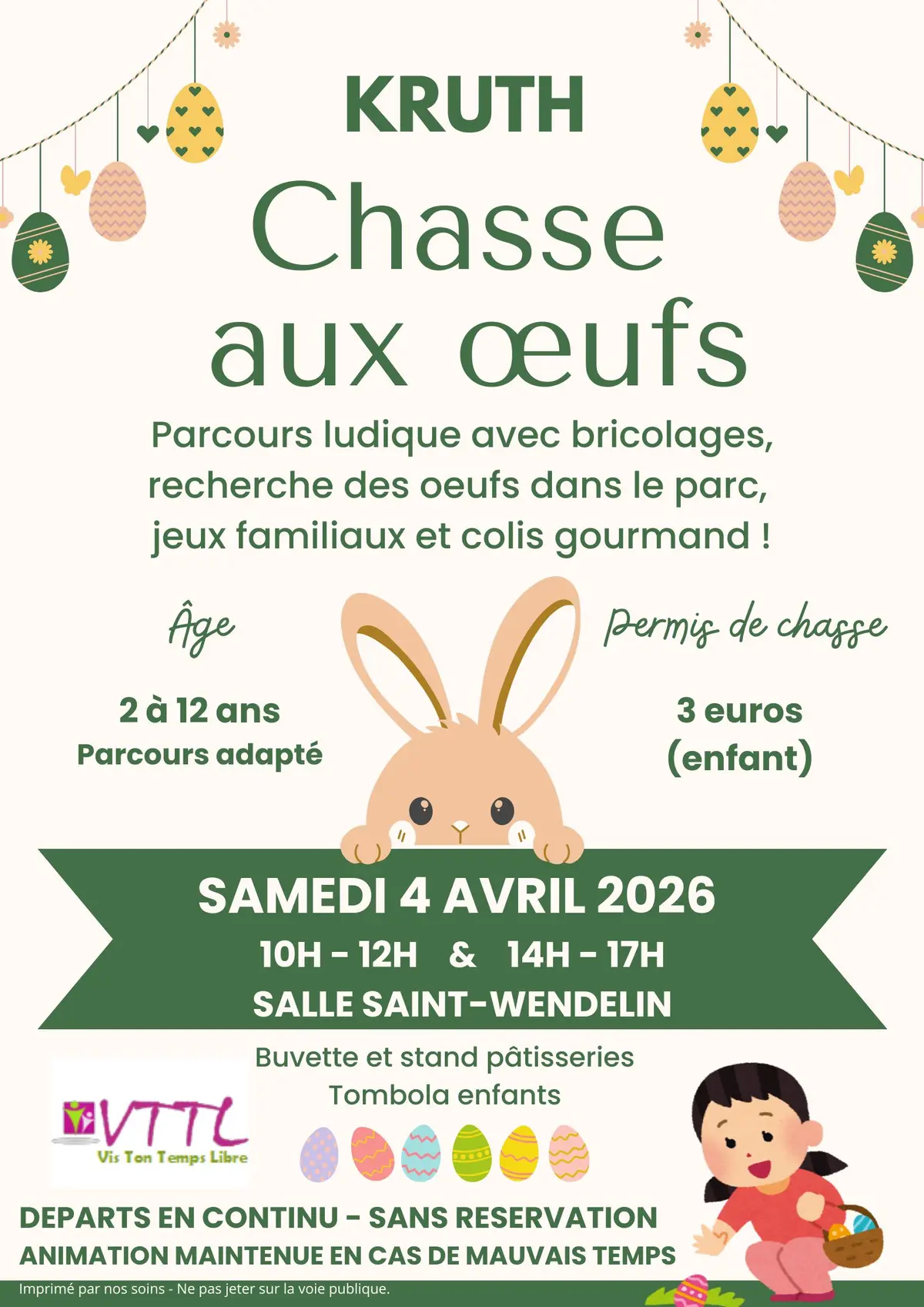 Chasse aux oeufs ludique et familiale KRUTH 