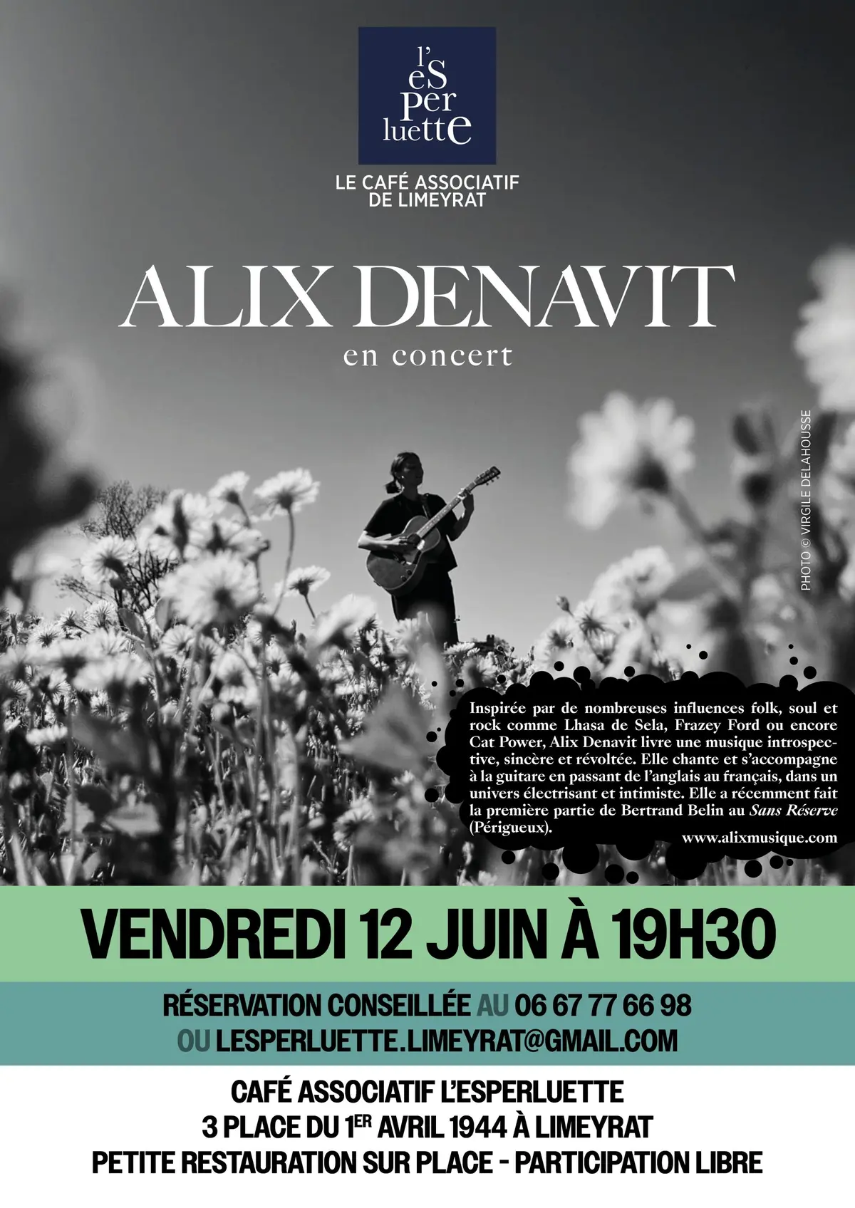 Alix Denavit en concert à L'Esperluette Café Associatif