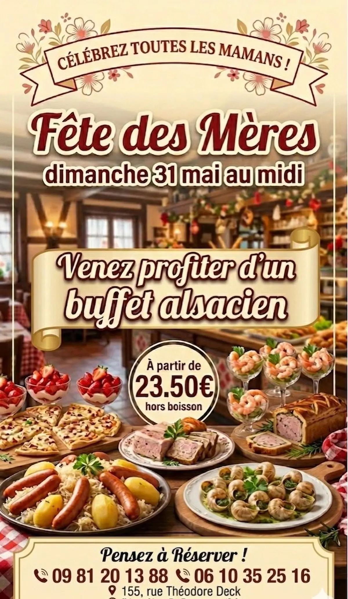 Menu spéciale fête des mères 
