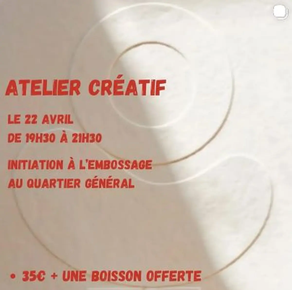 Atelier : Initiation à l'embossage avec Camille Valois