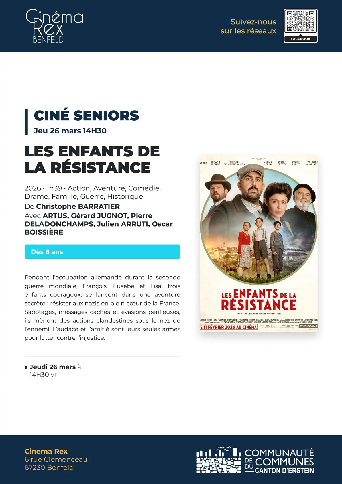 [Cinéma] Ciné Séniors : Les enfants de la résistance