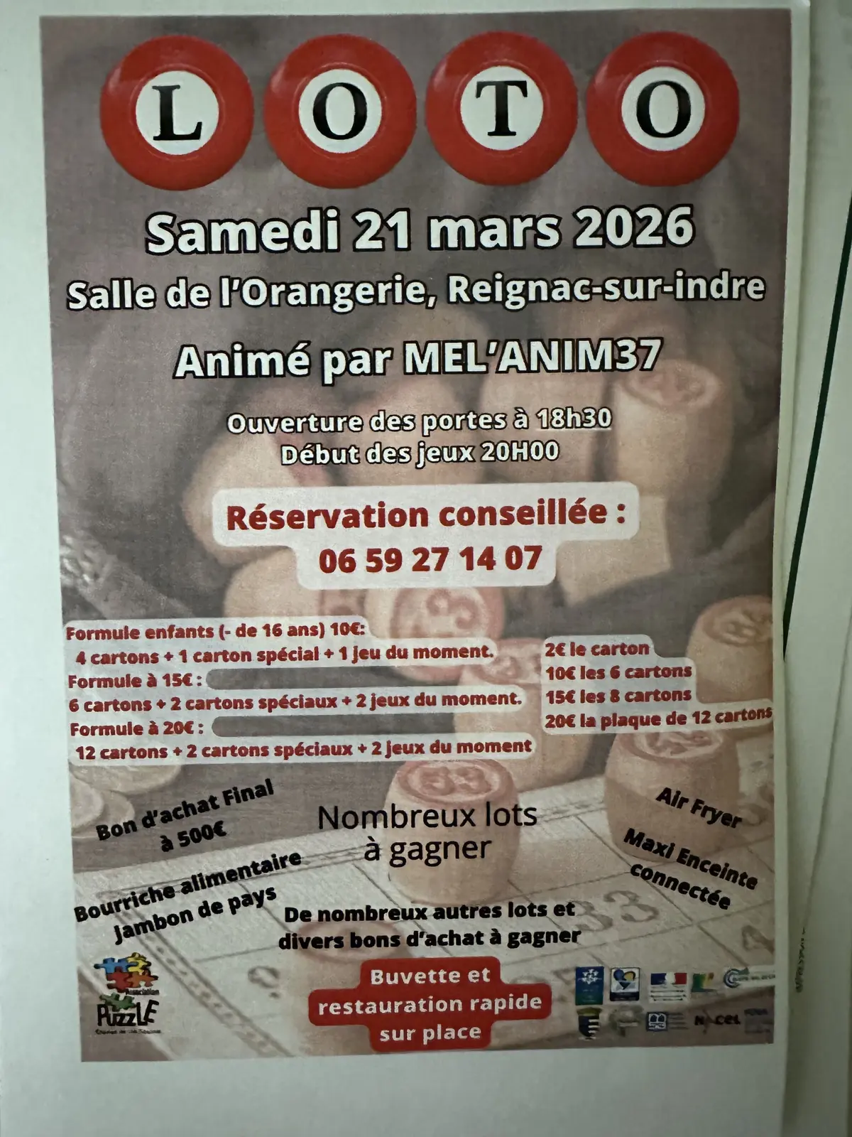 Super loto animé par Mélanie réservation au 06.59.27.14.07