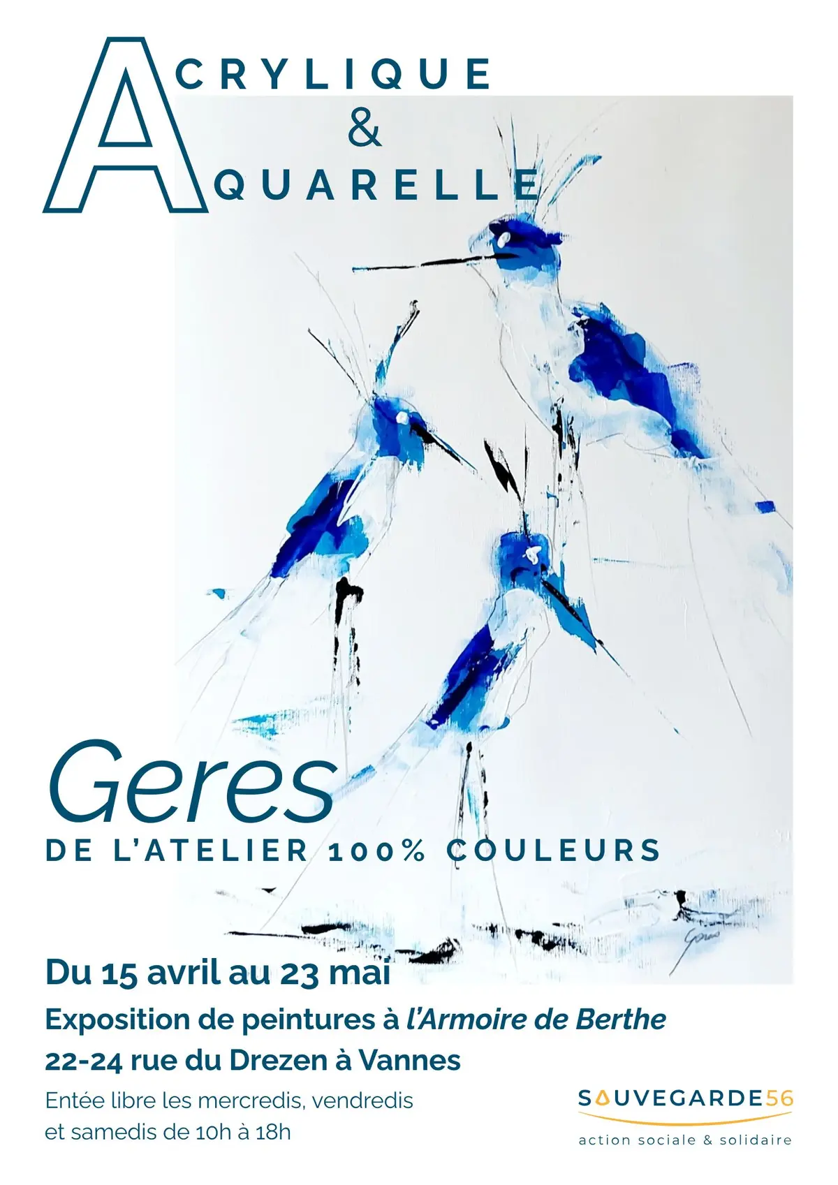 Acrylique et Aquarelle, une exposition de peintures de Geres 