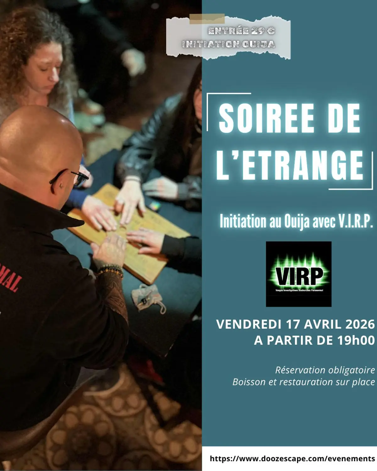 Soirée de l'étrange - Initiation Ouija & Guéridon par VIRP