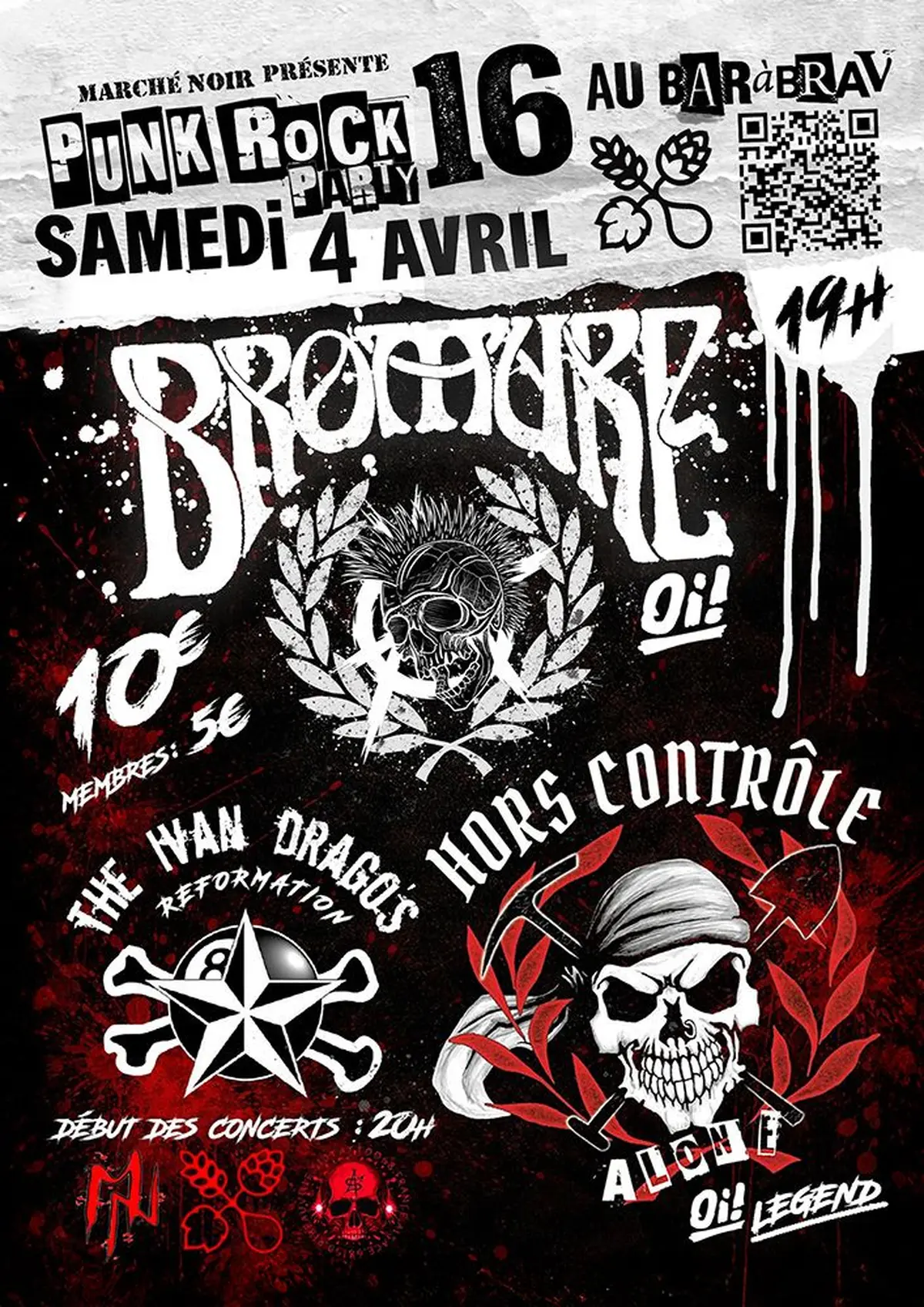 Punk rock Party 16 au BaRàBraV avec Bromure, The Ivan Drago's et Hors-Contrôle