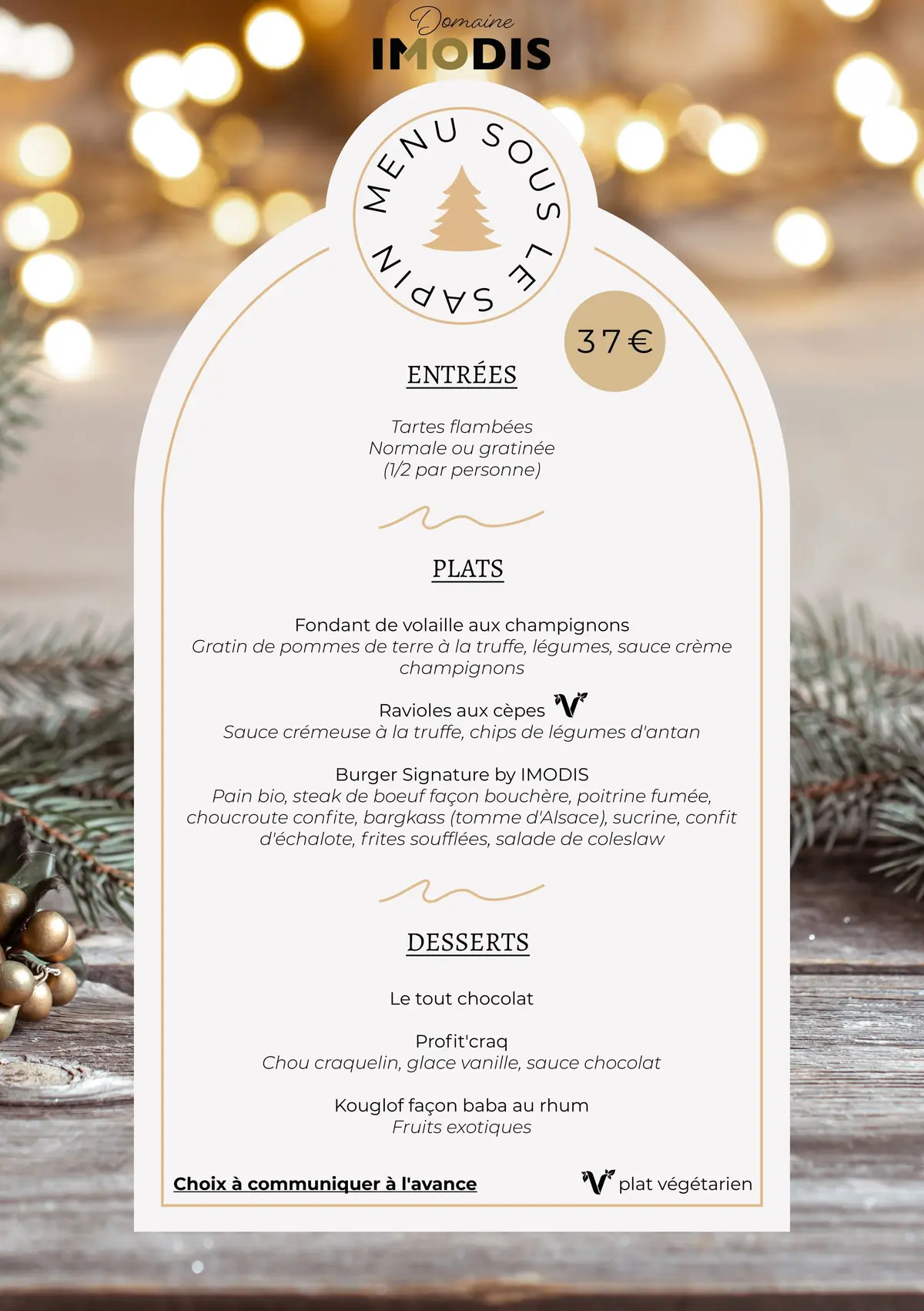 Repas de Noël au Domaine Imodis