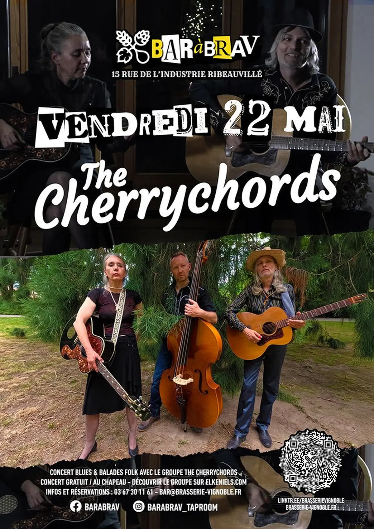Concert Blues Folk avec The CherryChords au BaRàBrav