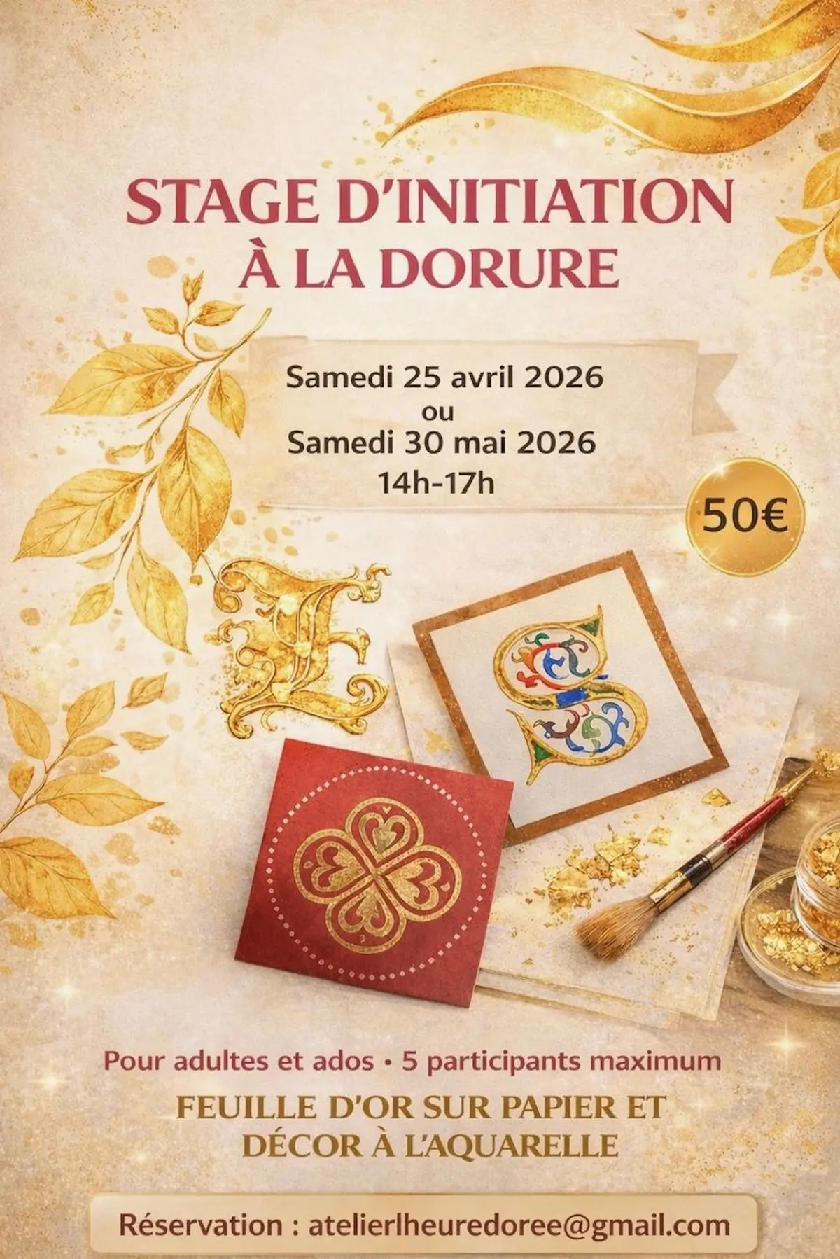 Stage d'initiation à la dorure