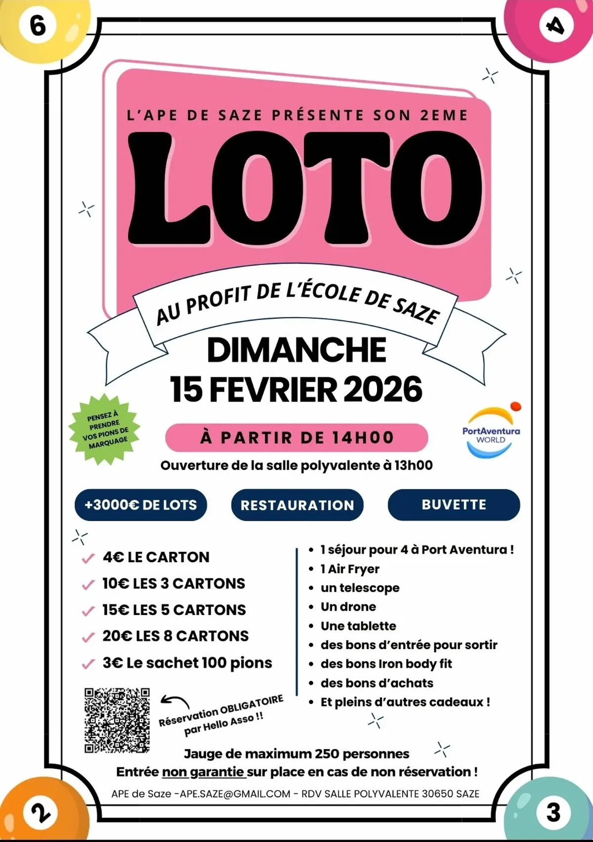 Super loto annuel de l'école de SAZE