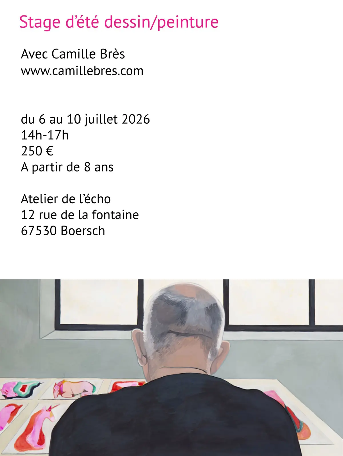 Stage de Peinture / Dessin avec Camille Brès à l'Atelier de l'Écho, Boersch