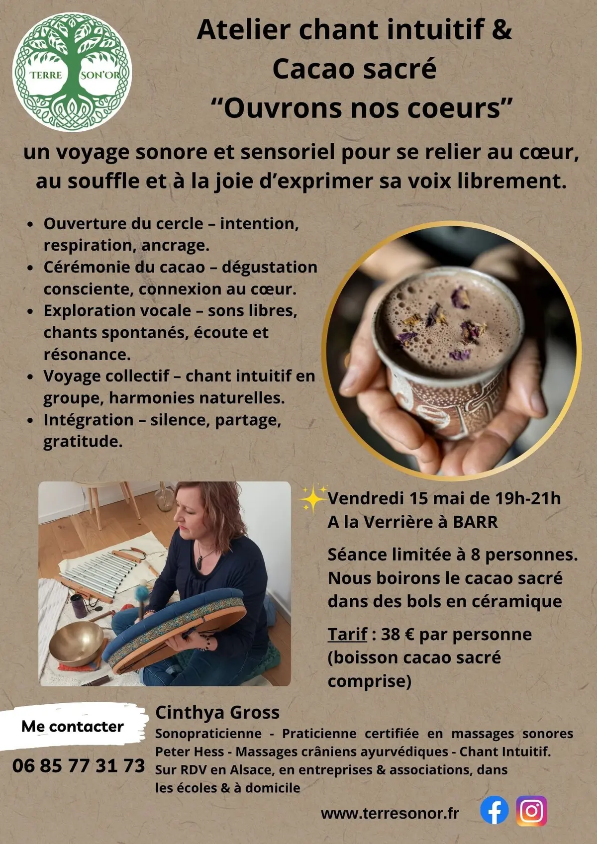 Atelier chant intuitif & Cacao sacré “Ouvrons nos coeurs” 