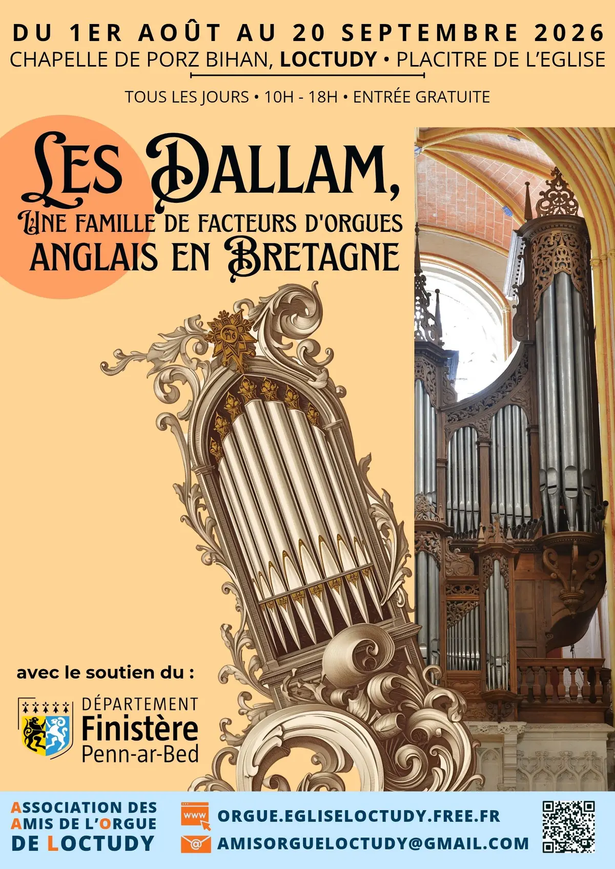 Exposition : Les DALLAM, une famille de facteurs d’orgues anglais en Bretagne