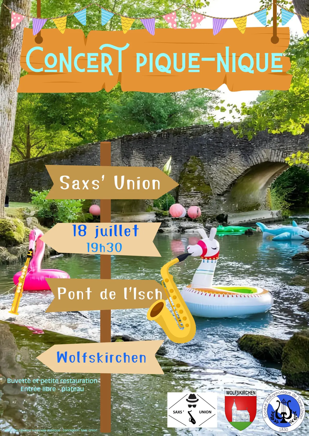 Concert Pique-Nique des Saxs'Union au pont de l'Isch