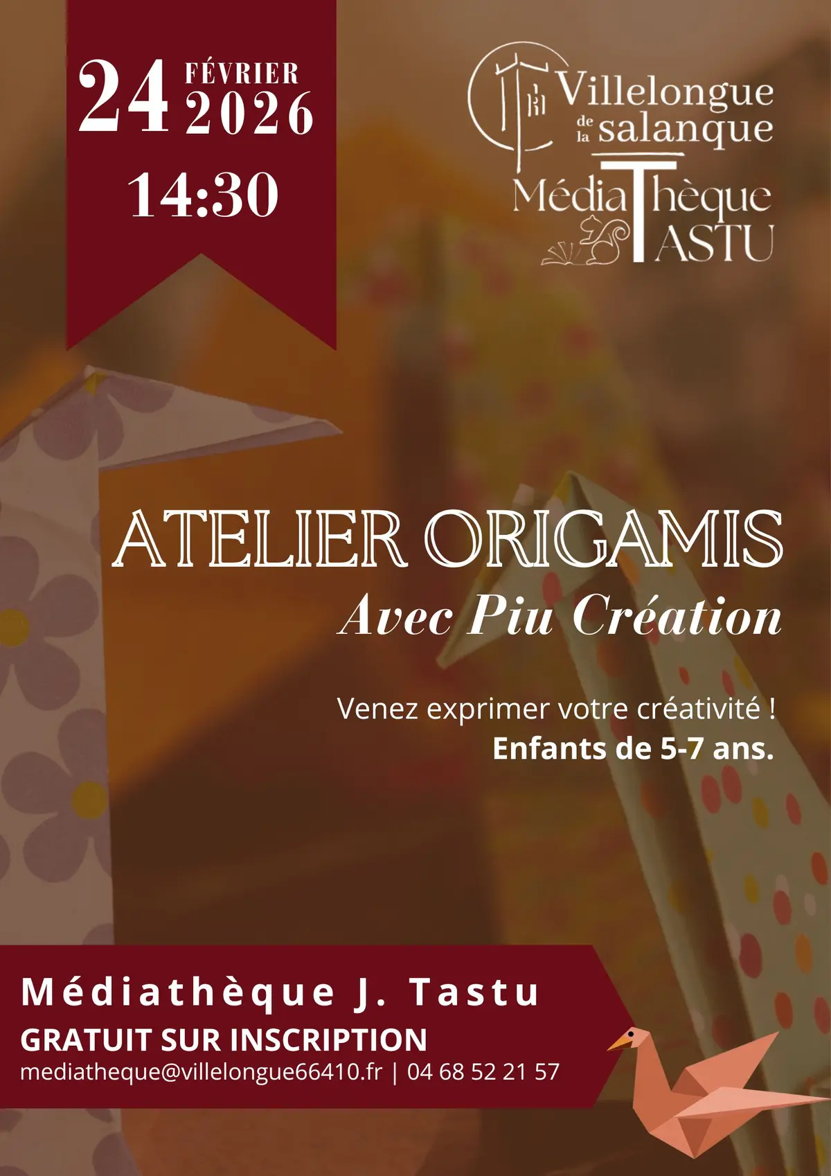 Atelier Origamis | Médiathèque J.Tastu 