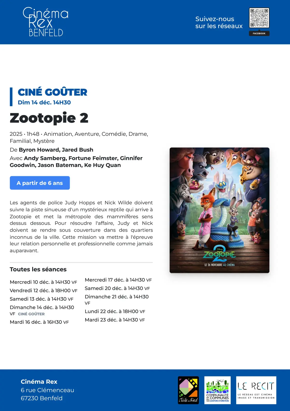 [Cinéma] Ciné Goûter : Zootopie 2 