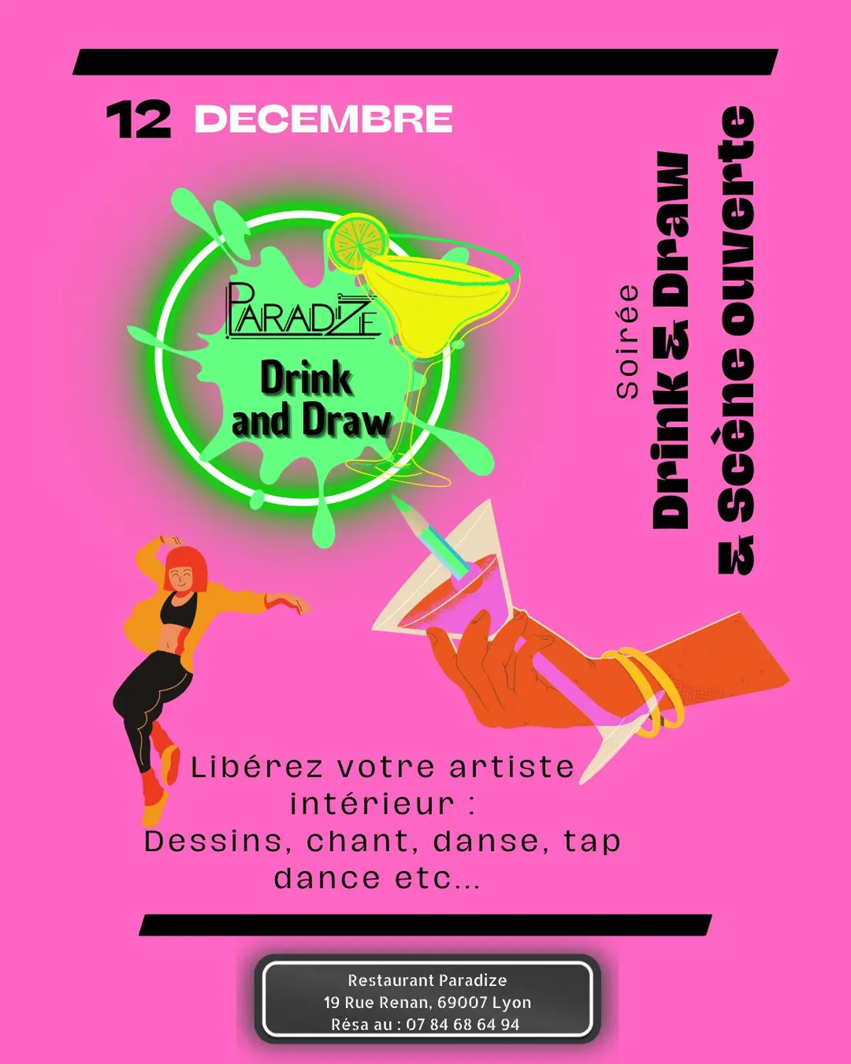Soirée Drink & Draw et Scène ouverte 