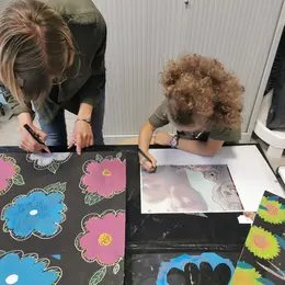 Visite en famille - empreinte en duo