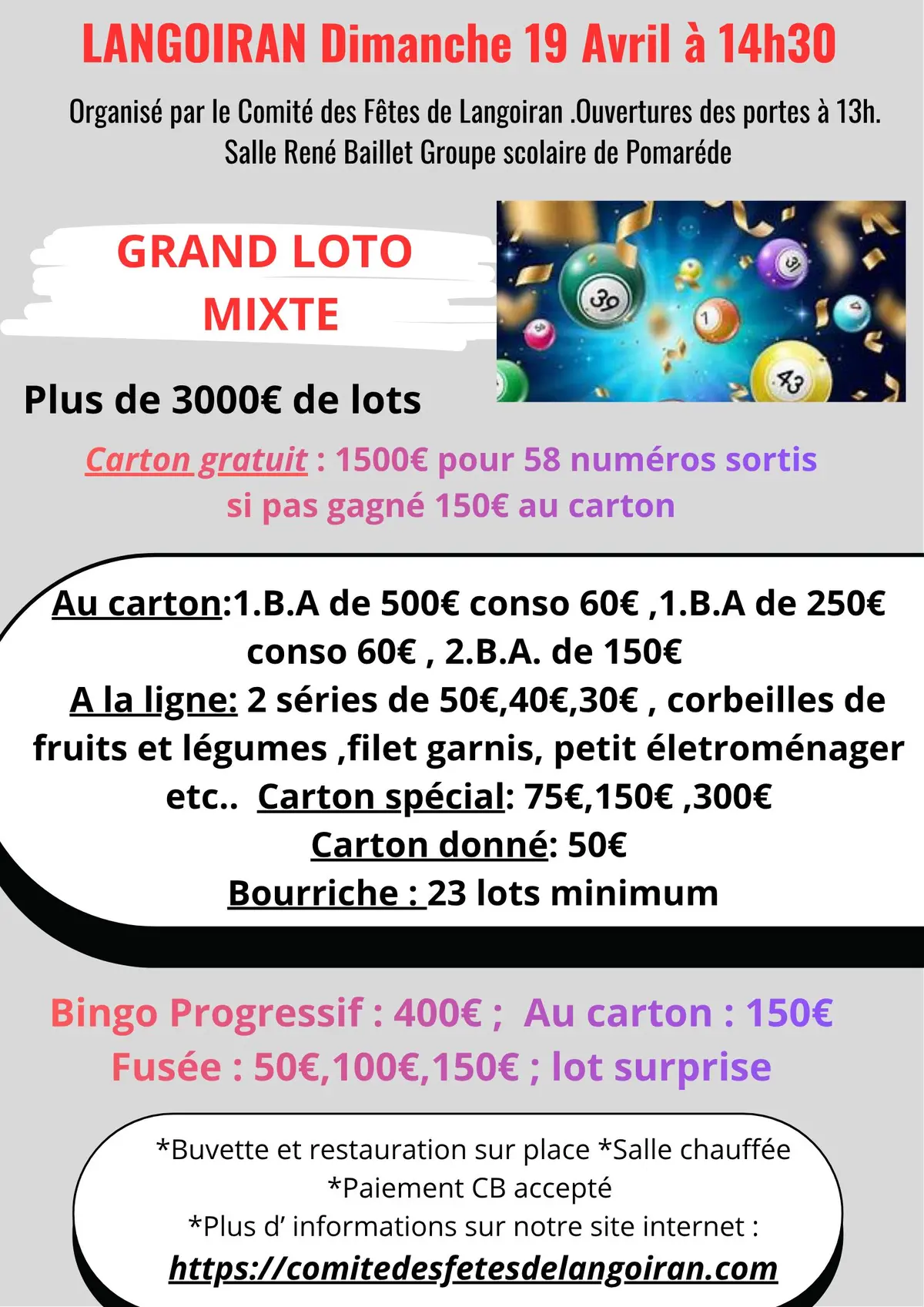 super loto mixte 46 lots+ jeux