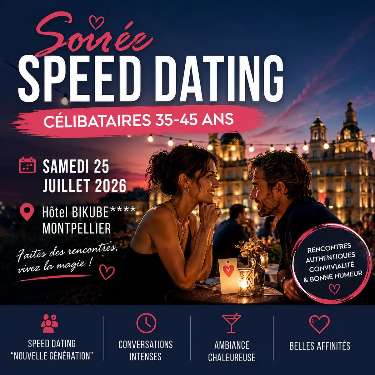 Soirée célibataires + Speed Dating 35-45 ans