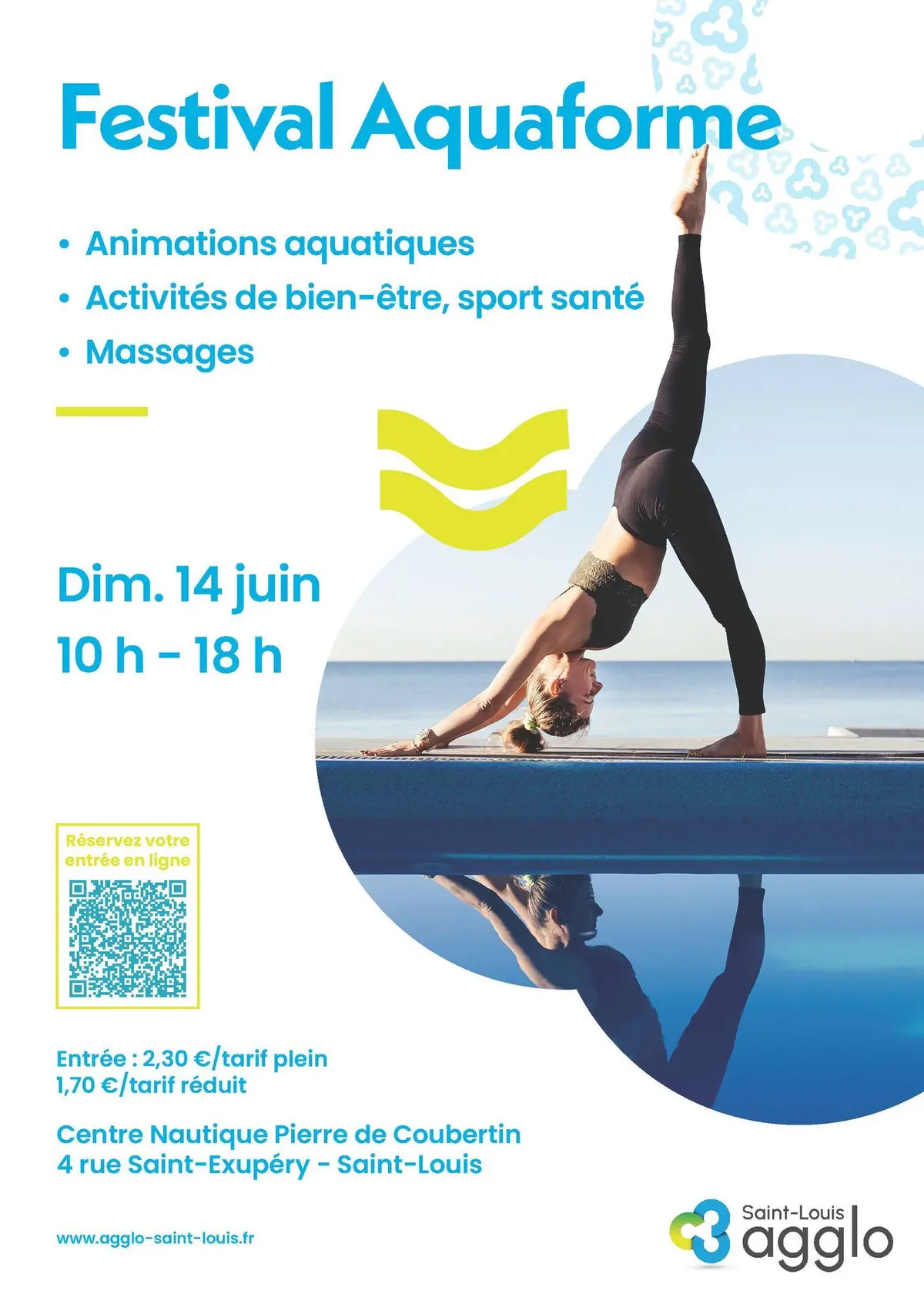 Yoga pour tous sous les arbres du Centre Nautique au Festival Aquaforme