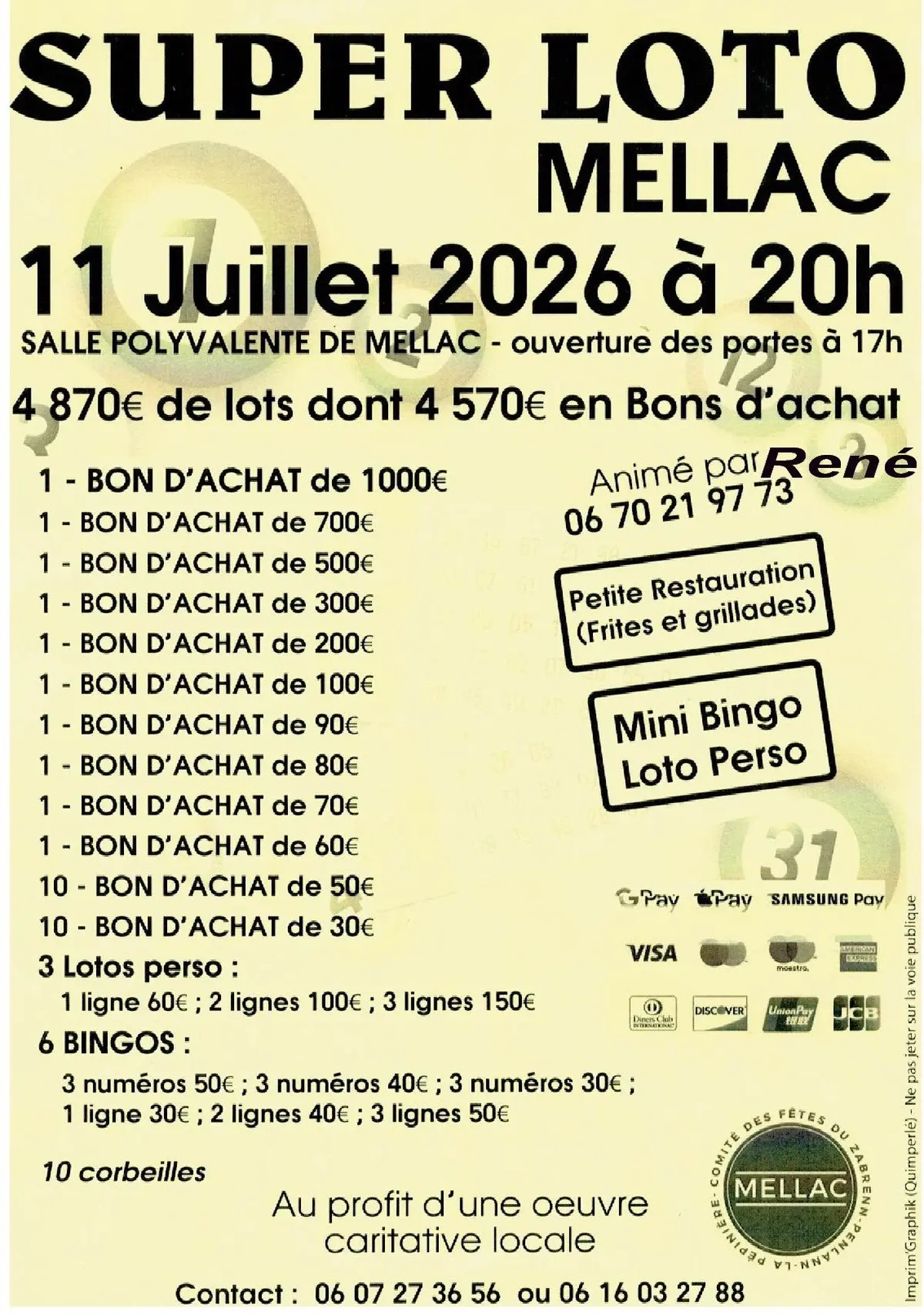 Super loto au profit d'une oeuvre caricative