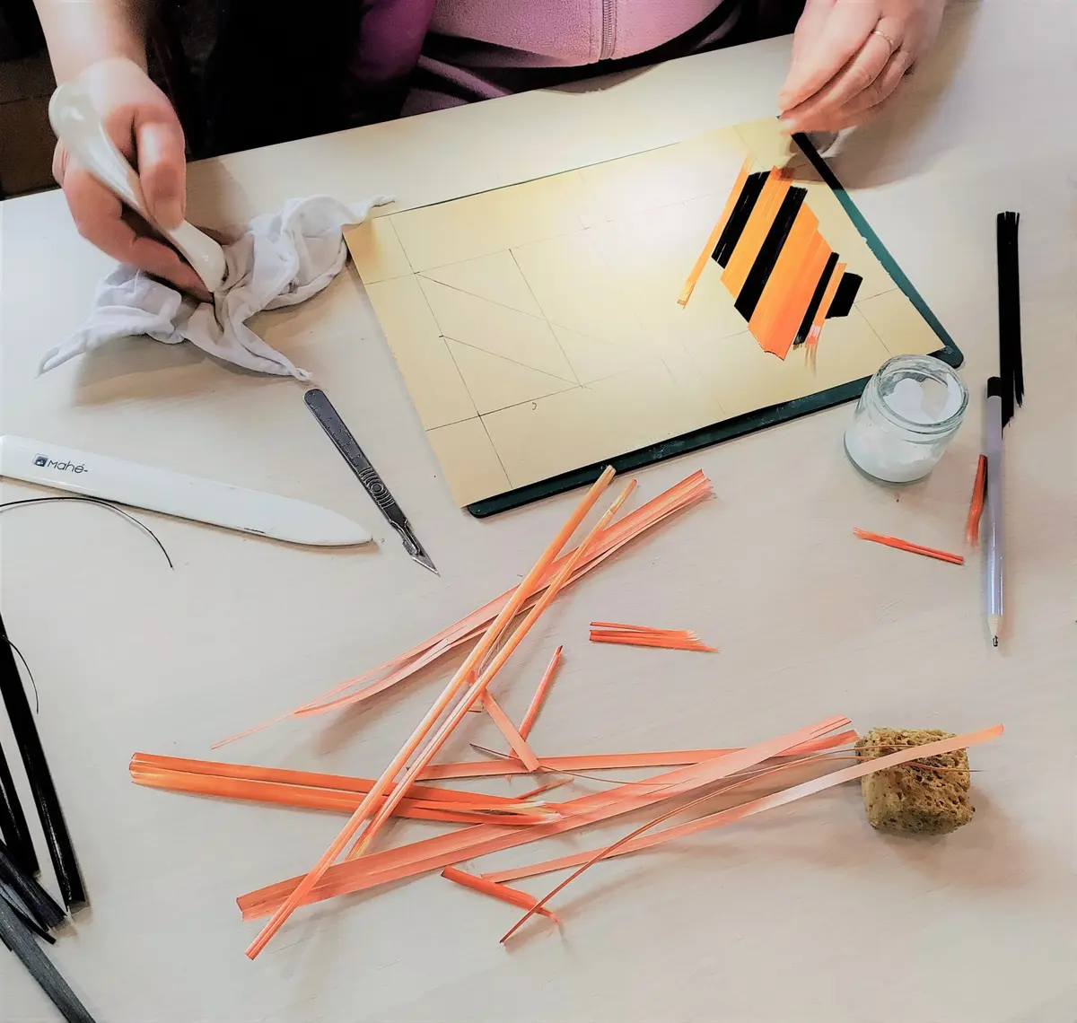 Atelier marqueterie de paille