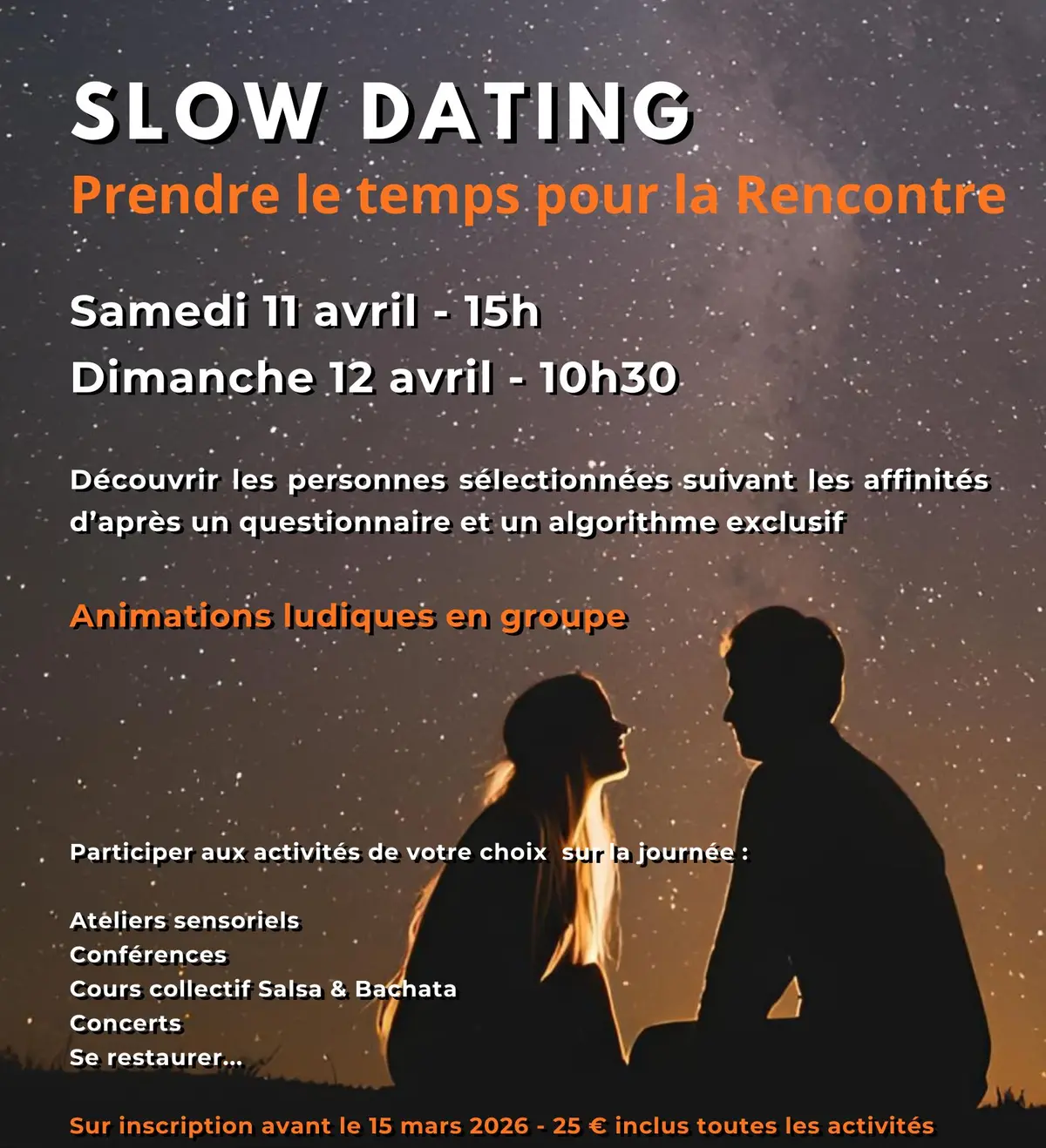 SLOW DATING au Weekend Rencontres A-finity