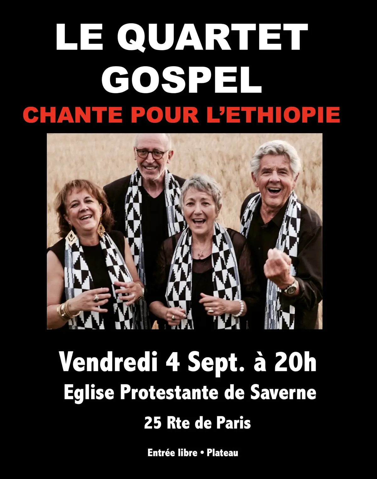 Concert Quartet Gospel pour l'Ethiopie