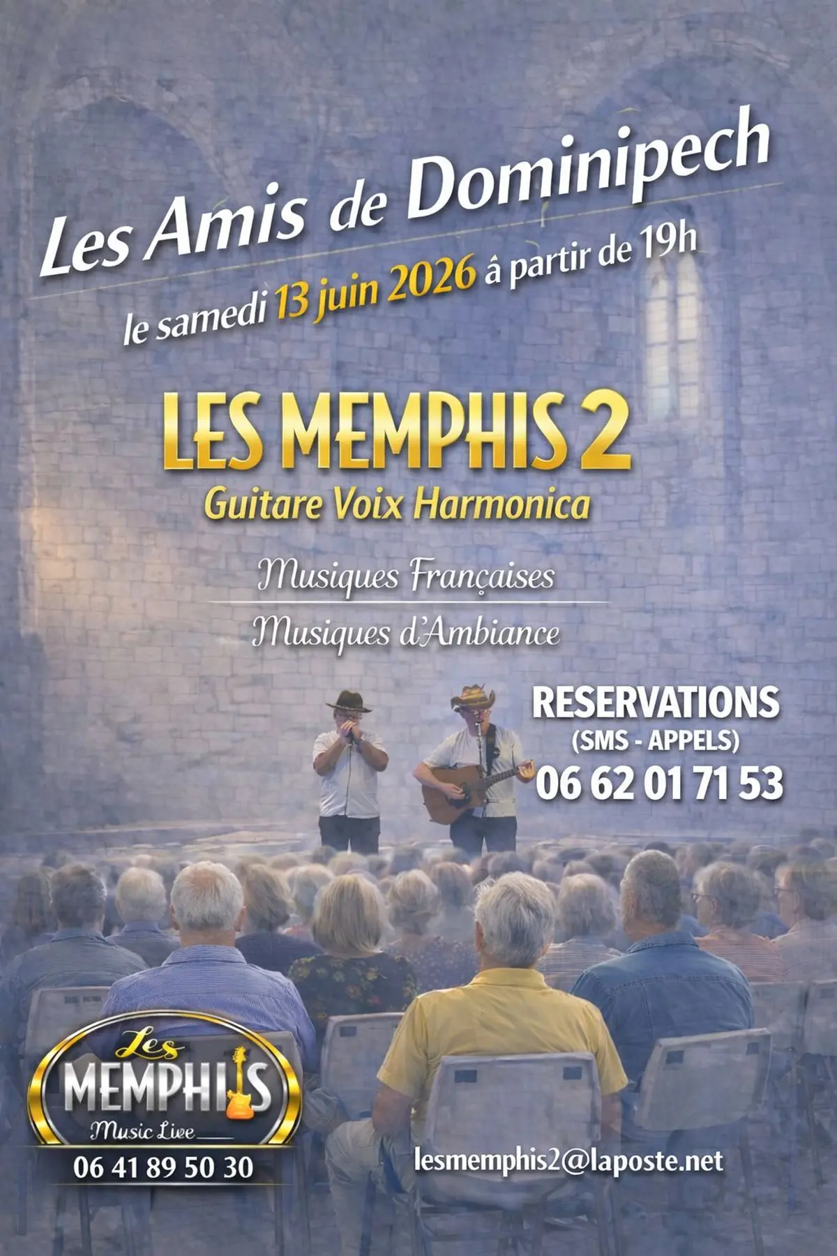 Le Duo LES MEMPHIS 2 Guitare Voix Harmonica en LIVE