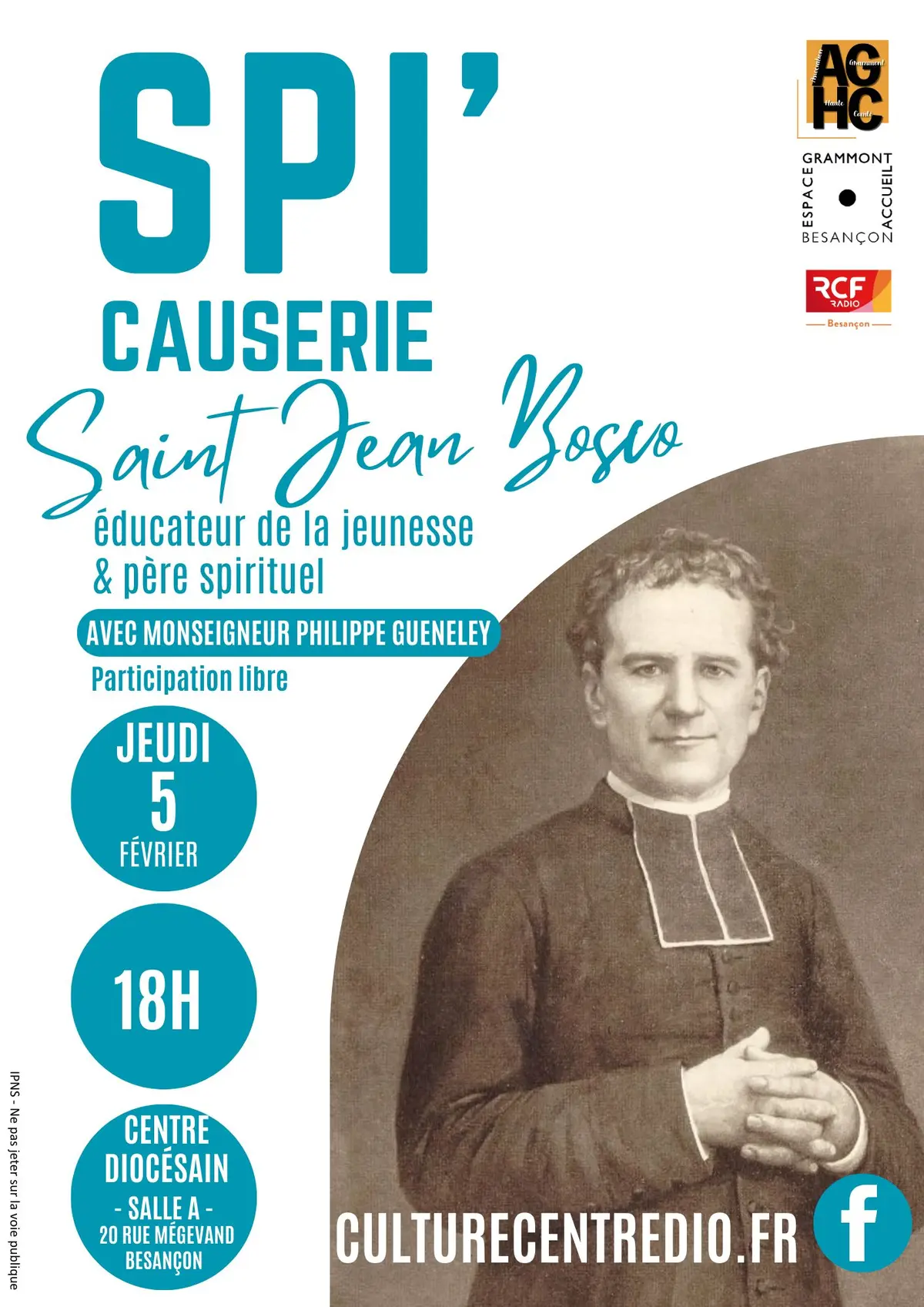 SPI Causerie Saint Jean Bosco Educateur de La Jeunesse et Père spirituel