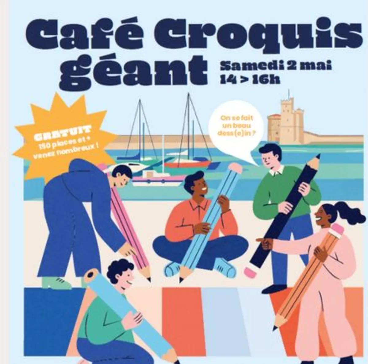 Un Café Croquis XXL à La Rochelle  quand l’art rencontre le vélo et l’engagement