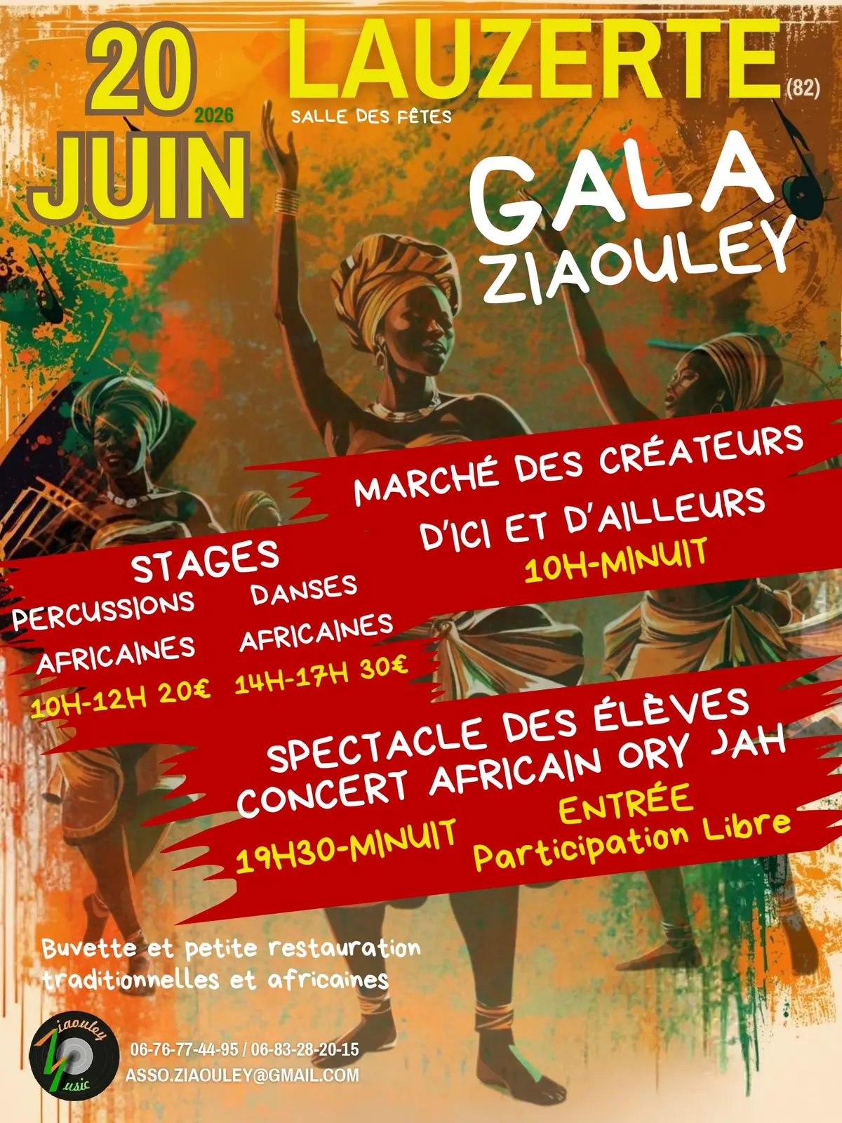 Gala des Elèves / Marché Créateurs / Concert ORy jah Zion /Stages