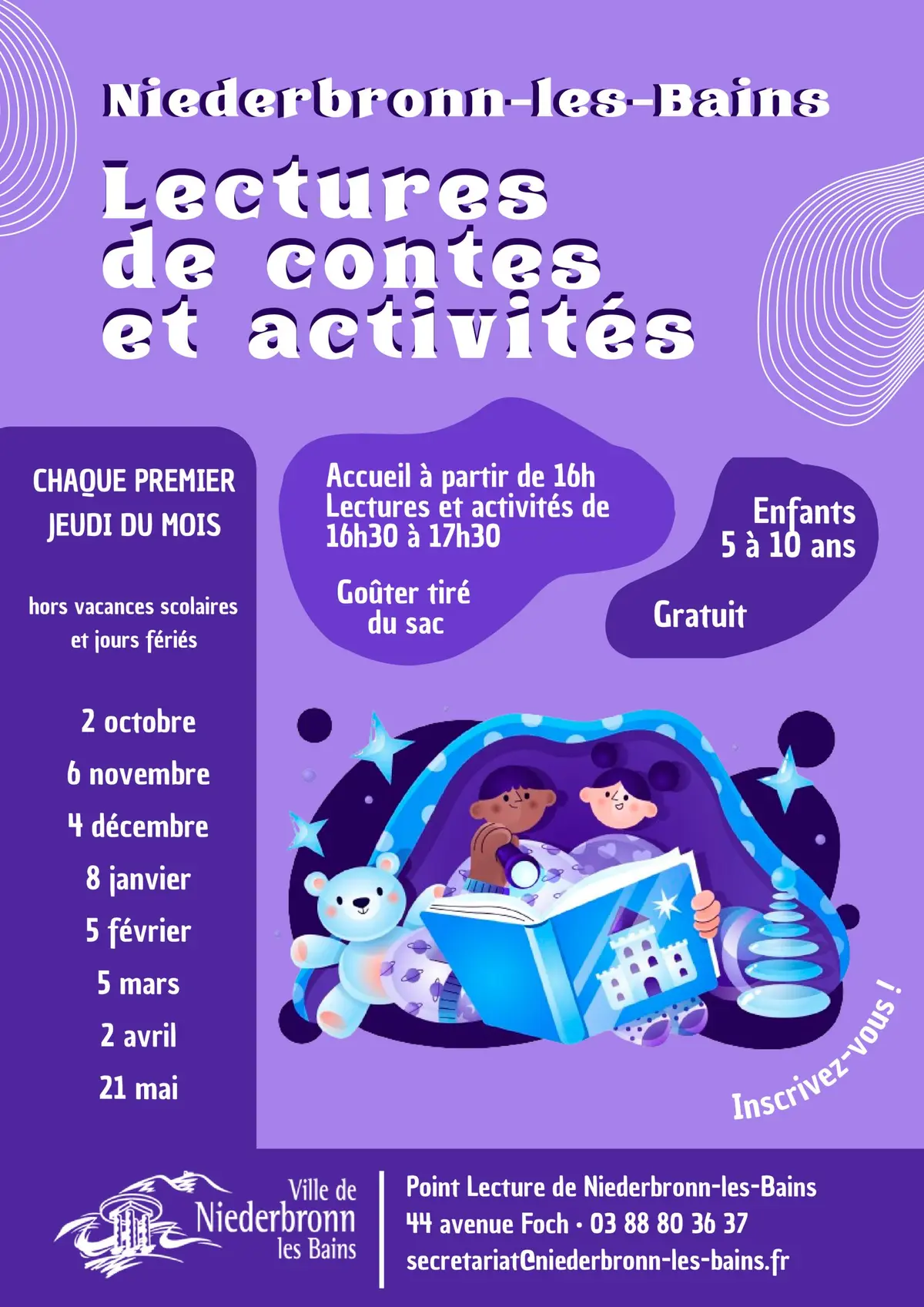Lectures de contes et activités pour enfants