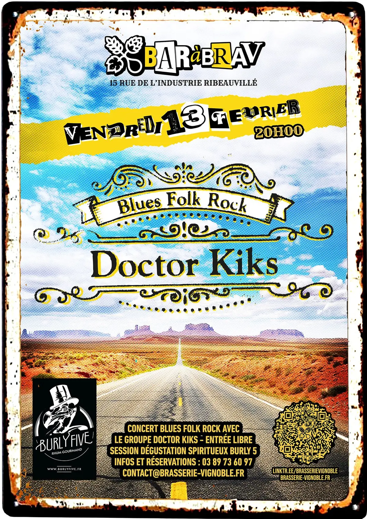 Concert Rock Folk Blues avec Doctor KIKS au BaRàBraV de Ribeauvillé