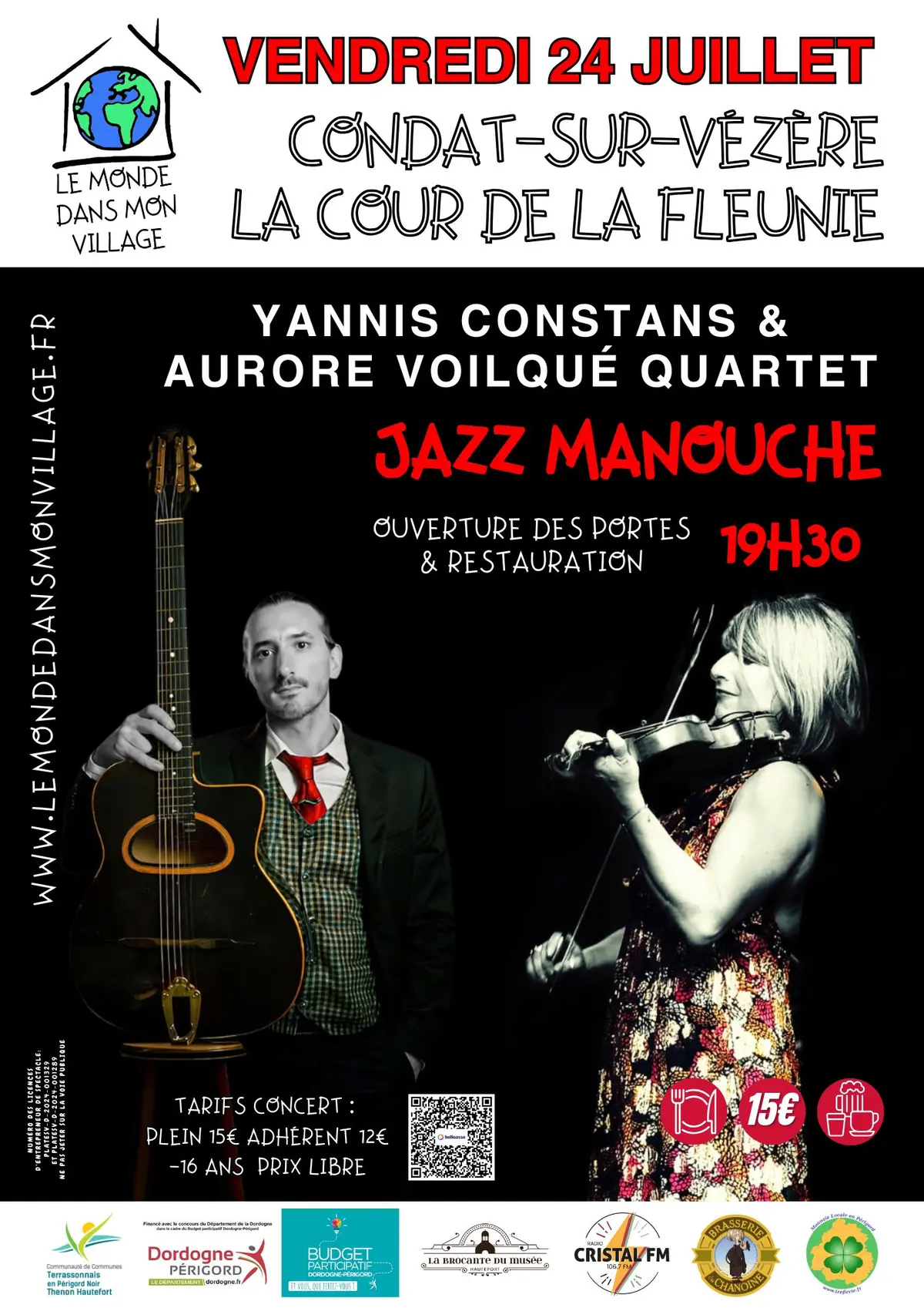 Yannis Constans & Aurore Voilqué Quartet – Jazz Manouche – Condat sur Vézère