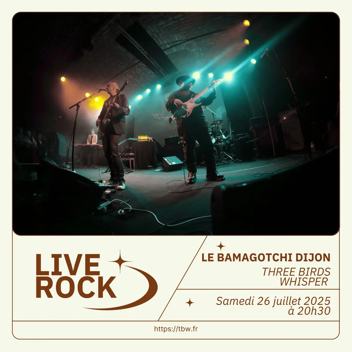 Three Birds Whisper Live au BAMAGOTCHI