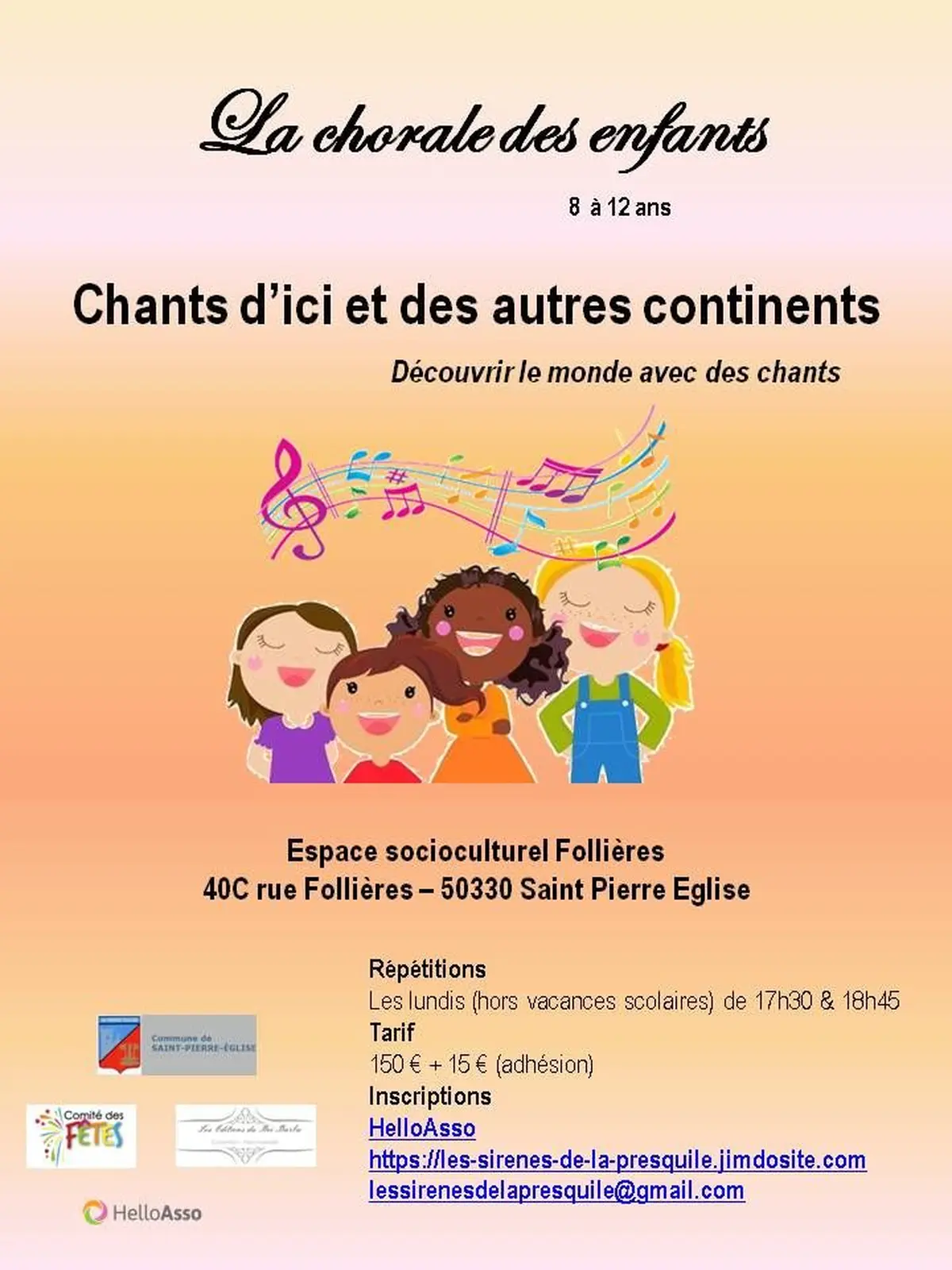 inscription pour la chorale des enfants