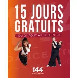 15 jours gratuits au 144 Dance Studio