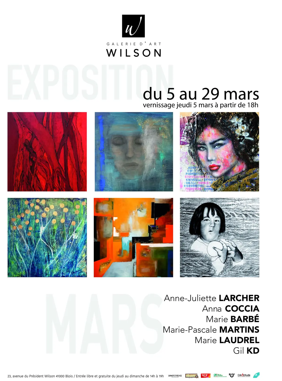 Exposition de Mars, Galerie d’Art Wilson, Blois 