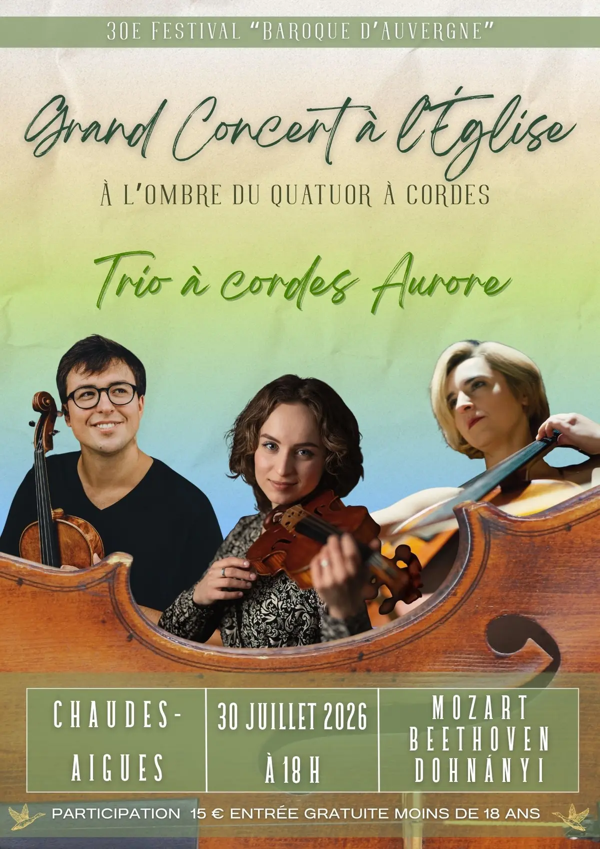À l’ombre du quatuor à cordes LES GRANDS TRIOS À CORDES