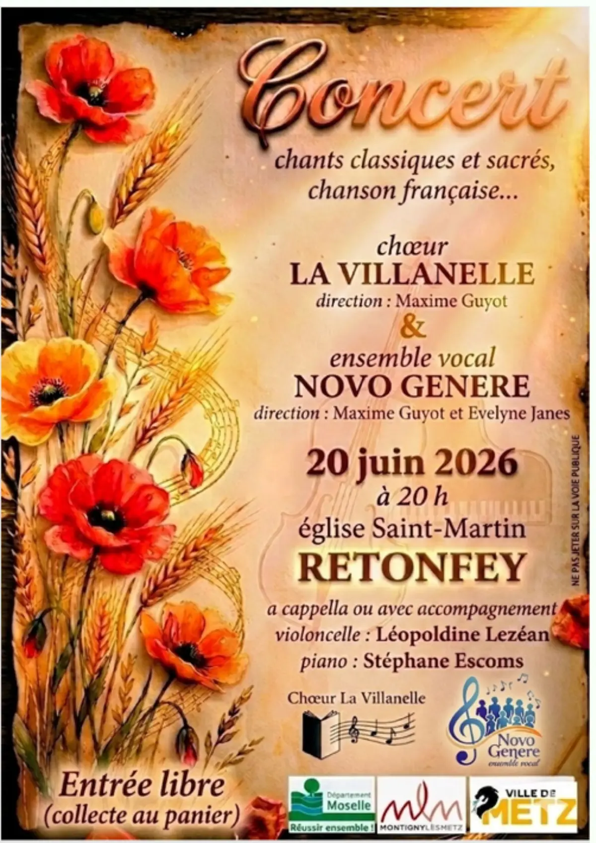 Concert de chant choral avec La Villanelle et Novo Genere