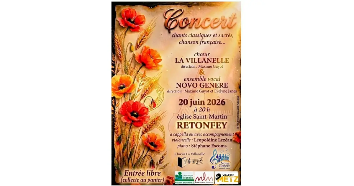 Concert de chant choral avec La Villanelle et Novo Genere