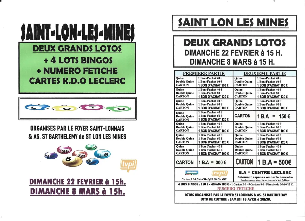 Loto bingos avec fétiche